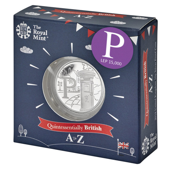Postbox 2018 UK 10p Silver Proof Coin in Acrylic Block