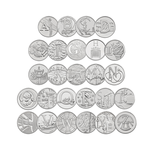 2019 All 26 Coins Quintessentially British A-Z 10p Coins