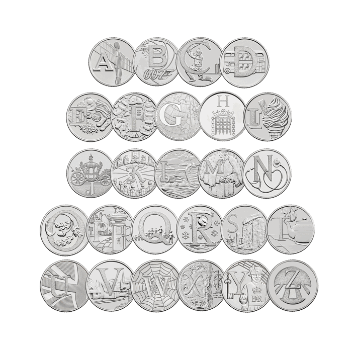 2019 All 26 Coins Quintessentially British A-Z 10p Coins