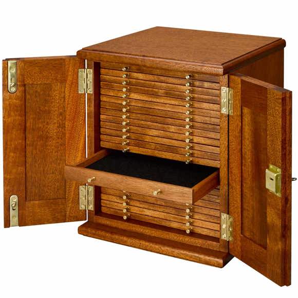 Coin Cabinet 21 Trays with Mixed Holes