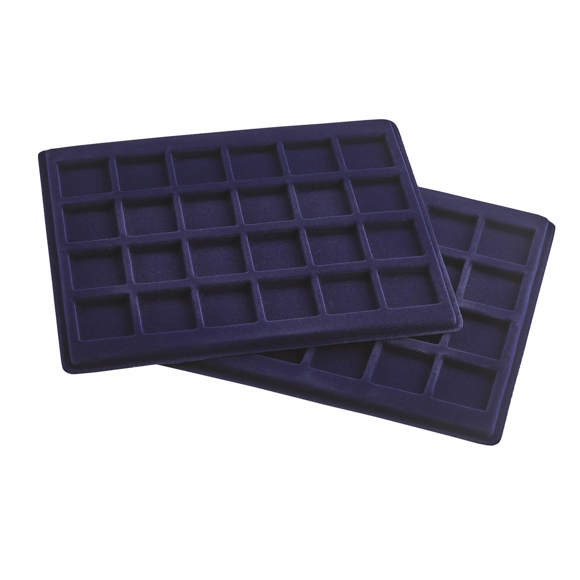 Coin Trays for 24 coins up to 33mm Blue