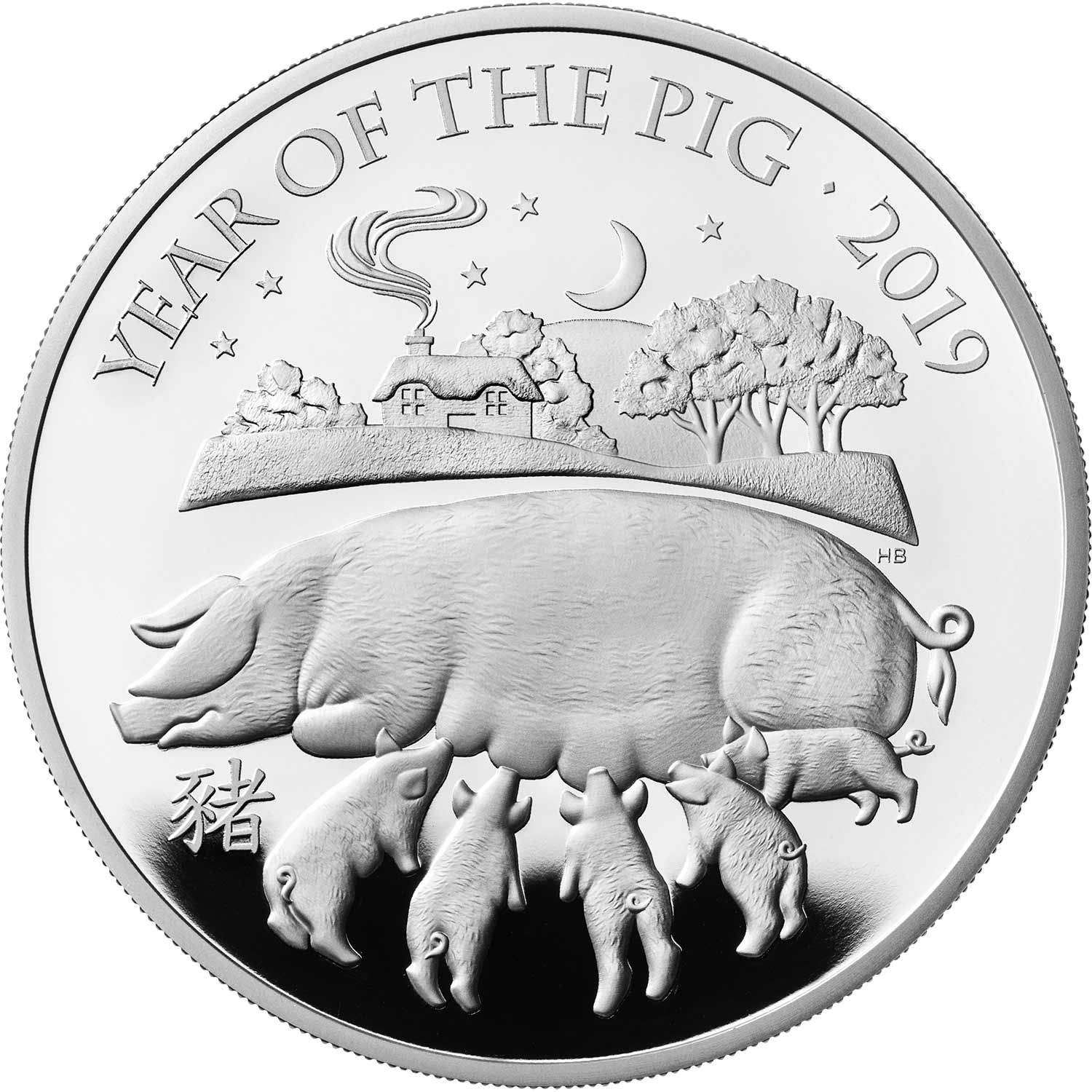 2019 Year of the Pig Royal Mint Lunar Series 1 oz Silver Coin 