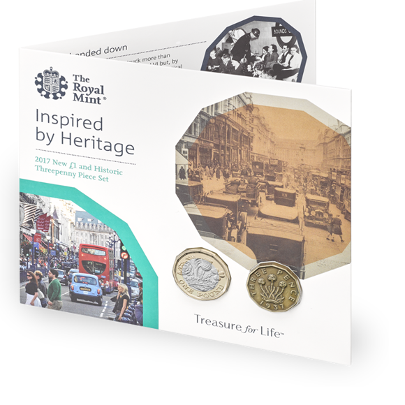 2017 New £1 and Historic Threepenny Piece Set