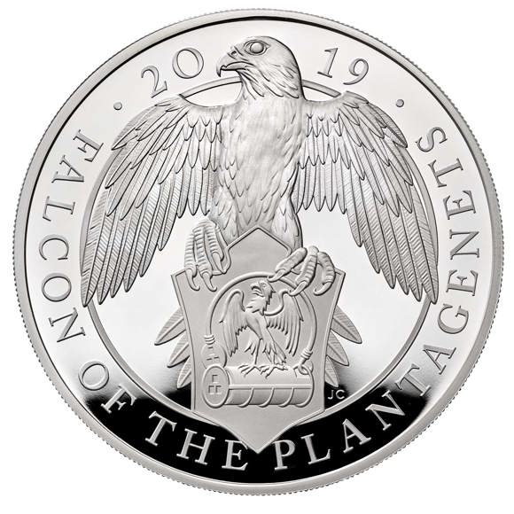 The Falcon of the Plantagenets 2019 UK Ten-Ounce Silver Proof Coin