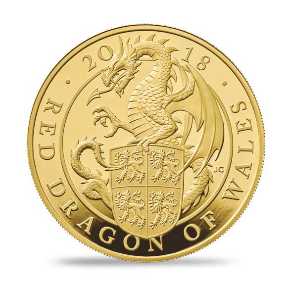 The Red Dragon of Wales 2018 UK Five-Ounce Gold Proof Coin