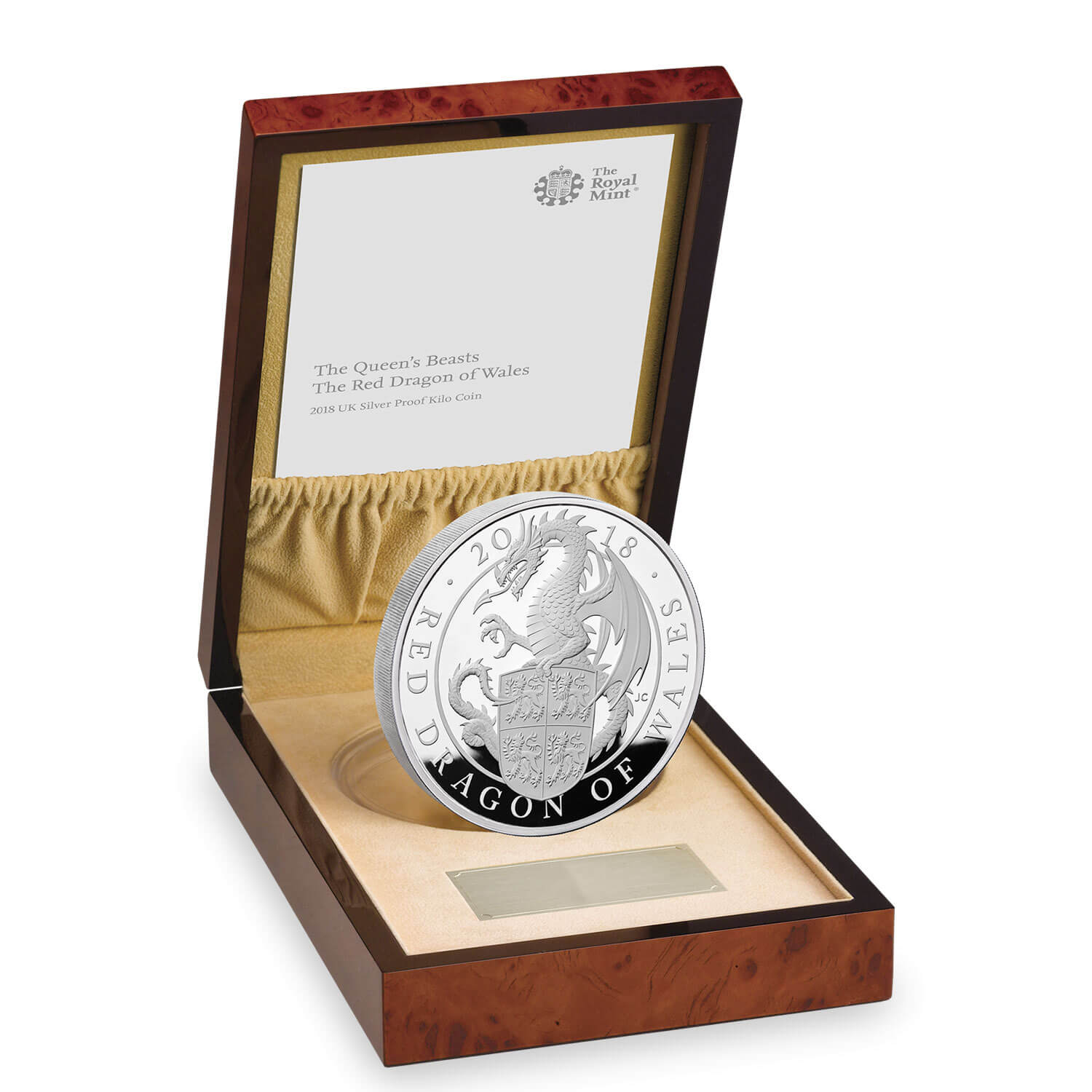 The Red Dragon of Wales 2018 UK Silver Proof Kilo Coin