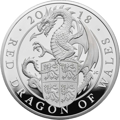 The Queen's Beasts 2021 Completer Coins 9 III/X The Red Dragon of Wales