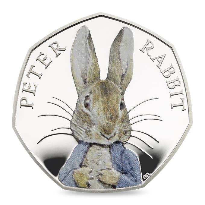 Peter Rabbit 2017 The Royal Mint UK 50p Silver Proof Coin with COA 