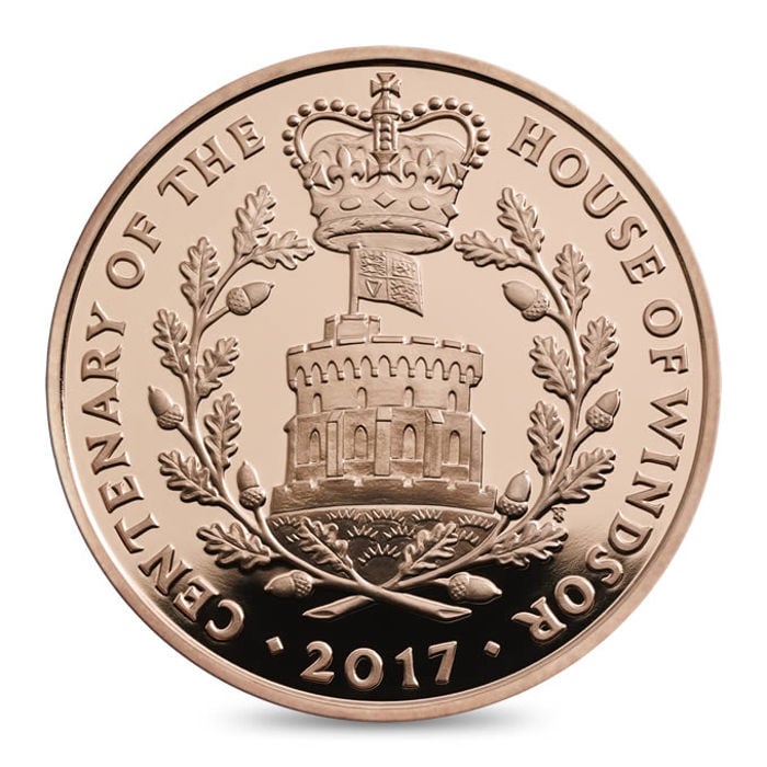 House of Windsor Centenary 2017 UK £5 Gold Proof Coin