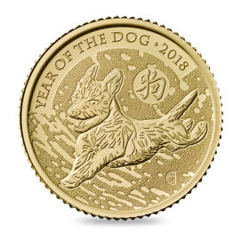 Lunar Year of the Dog 2018 UK Tenth-Ounce Gold Brilliant Uncirculated Coin