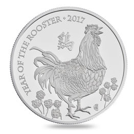Lunar Year of the Rooster 2017 UK Five Ounce Silver Proof Coin