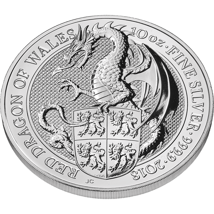 Queen's Beasts Red Dragon 10oz Silver Bullion Coin | Royal Mint