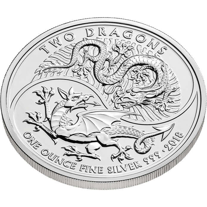 2018 英国 Two Dragons 銀貨 NGC PF70 Two Dragons 2018 1 oz Silver Coin | The Royal Mint