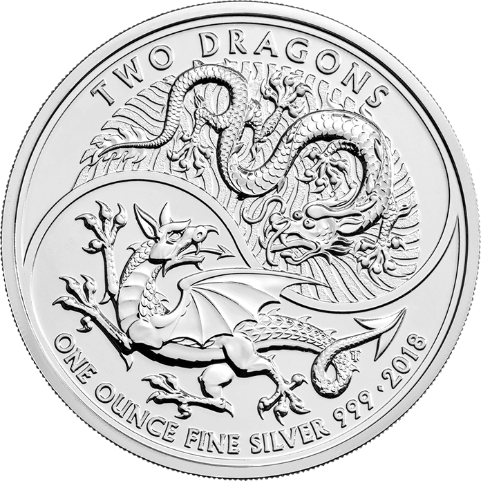 2018 英国 二匹の 2ポンド CAMEO ULTRA PF70 NGC 銀貨 イギリス 最高鑑定】2018年 PF70 NGC 銀貨 Dragons Two コレクション